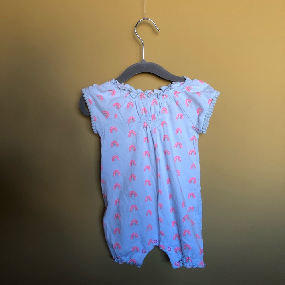 Sweet soft rainbow romper / egg baby / 12 mo